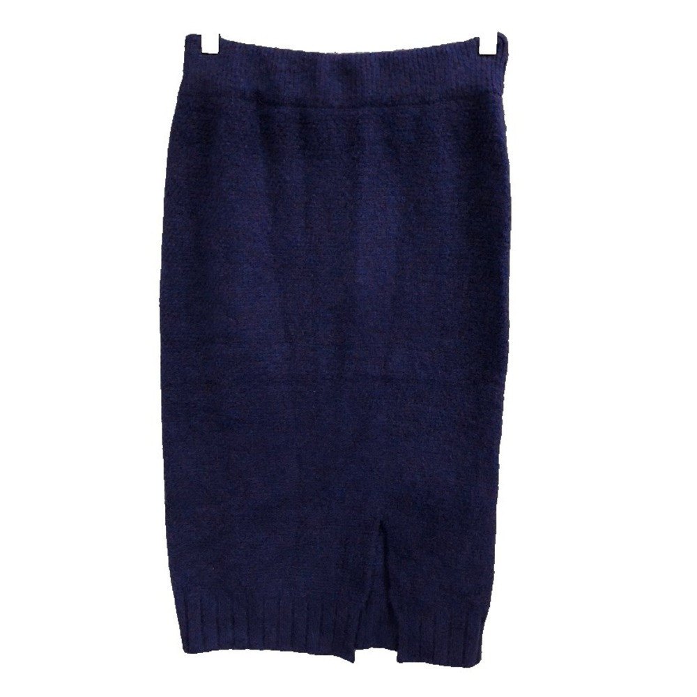 SNDYS Late Lunch Knit Skirt Womens Xs Purple Knee Length Pull On Business Office